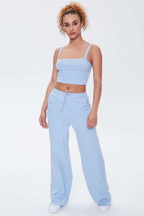 LIGHT BLUE Straight-Neck Cropped Cami, image 4