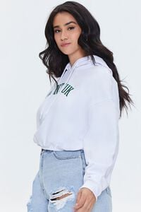 WHITE/GREEN Plus Size Embroidered Montauk Hoodie, image 2