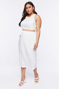 WHITE Plus Size Cutout Midi Dress, image 6