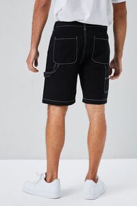 BLACK/WHITE Contrast-Stitch Utility Shorts, image 4