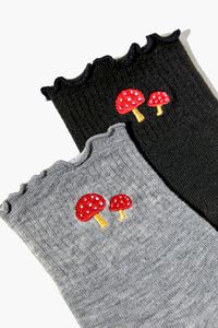 Embroidered Mushroom Crew Sock Set - 2 pack, image 3