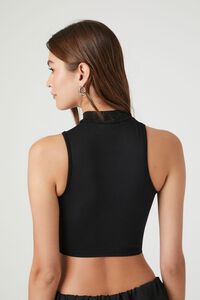 BLACK Seamless Cutout Cropped Halter Top, image 3