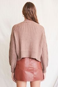 MOCHA Cable Knit Cardigan Sweater, image 3
