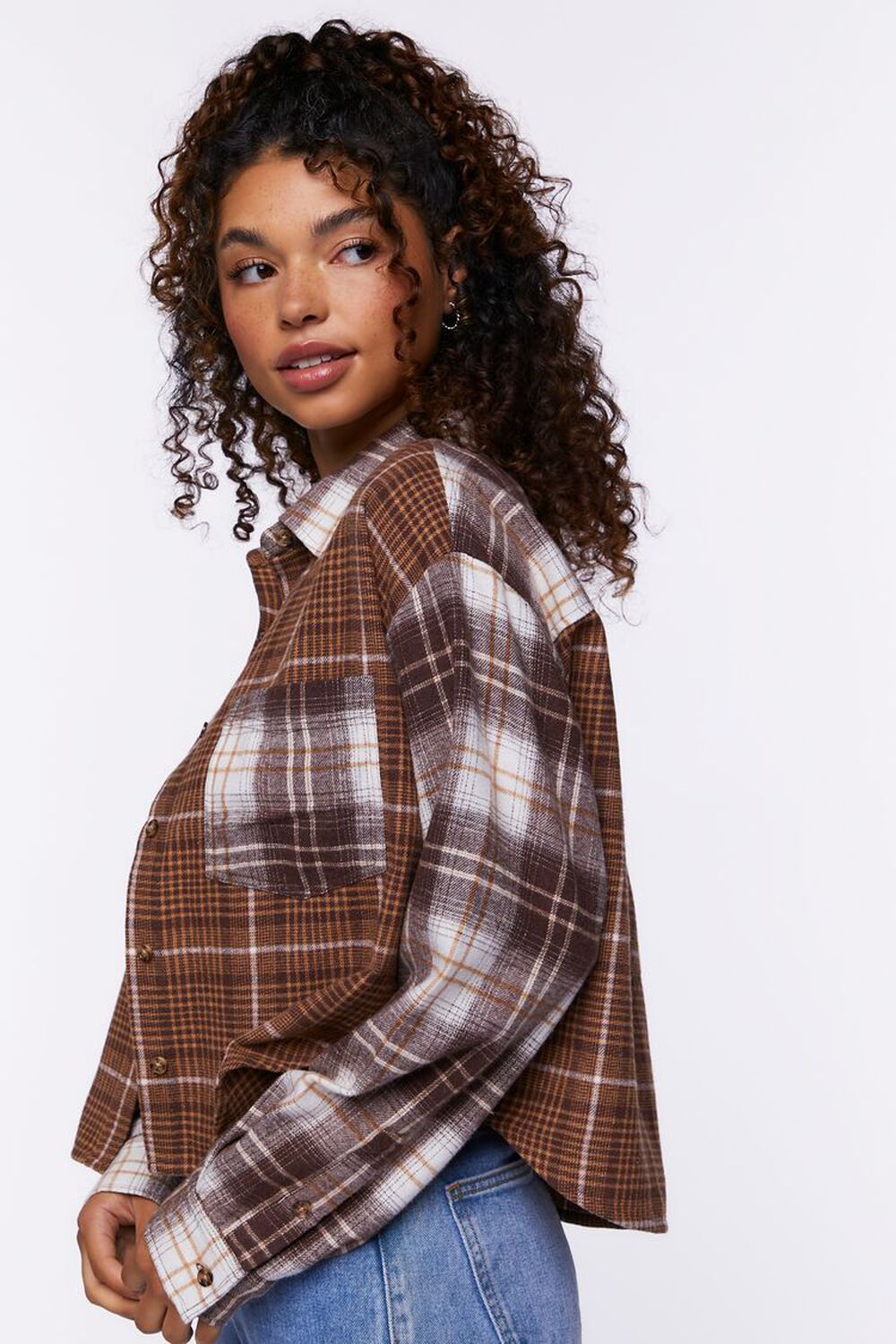 CAPPUCCINO Reworked Plaid Boxy Flannel Shirt, image 2
