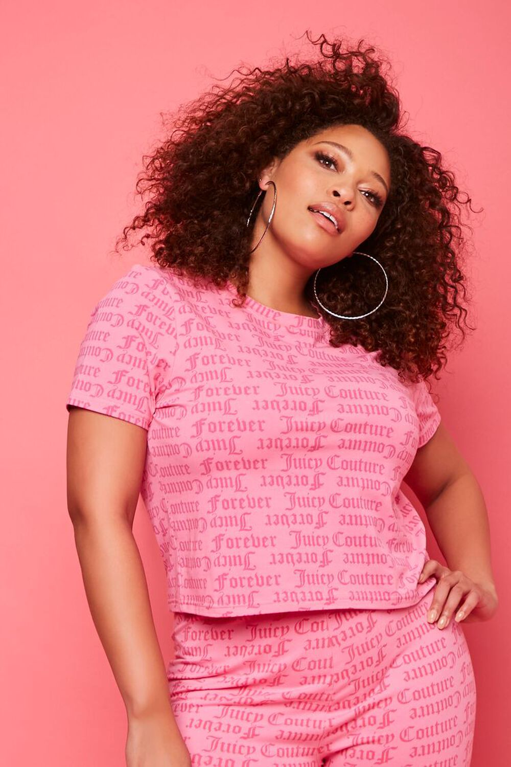PINK/MULTI Plus Size Juicy Couture Graphic Tee, image 1
