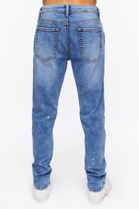 MEDIUM DENIM Seamed Paint Splatter Slim-Fit Jeans, image 3
