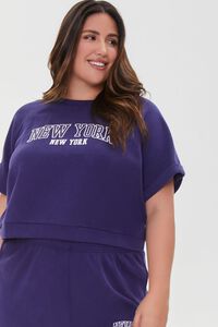 NAVY/WHITE Plus Size New York Pullover, image 1