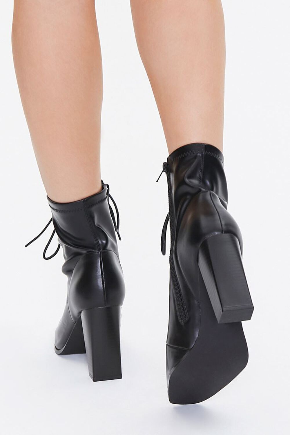 Faux Leather Metal-Toe Booties, image 3
