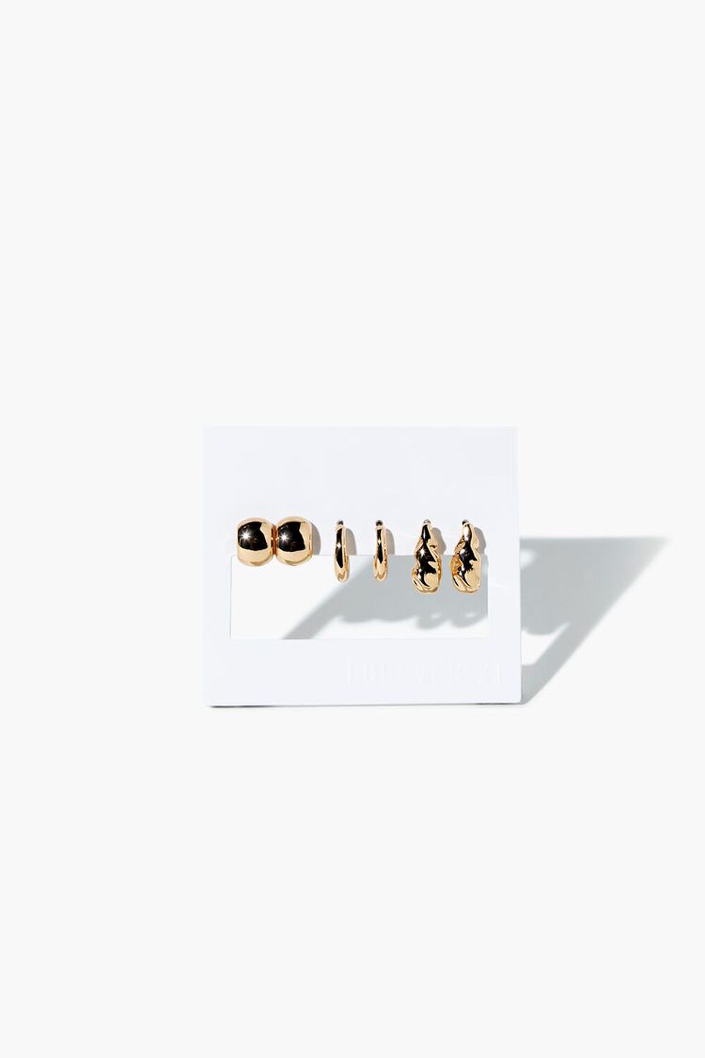 GOLD Stud & Hoop Earrings Set, image 2