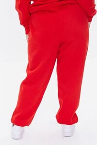 RED/MULTI Plus Size Fleece Noel Joggers, image 3