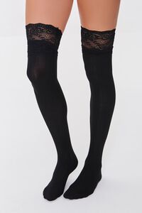 Lace-Trim Thigh-High Socks, image 2