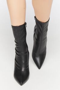 BLACK Faux Leather Stiletto Booties, image 4
