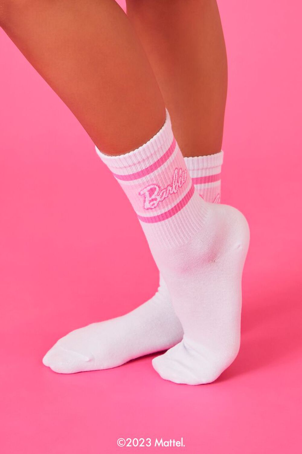 Barbie Varsity-Striped Crew Socks, image 2