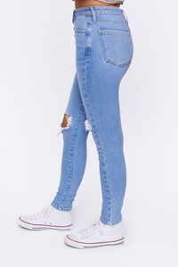 LIGHT DENIM Recycled Cotton Distressed Skinny Jeans, image 2