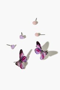 PURPLE Butterfly Stud Earring Set, image 2