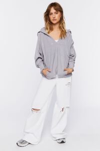 PEWTER Drop-Sleeve French Terry Hoodie, image 4