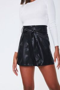 Faux Leather Paperbag Mini Skirt