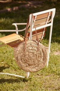 NATURAL Basketwoven Straw Tote Bag, image 1
