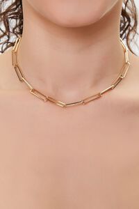 GOLD Chain Choker Necklace & Bracelet Set, image 2