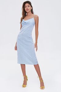 BLUE/CREAM Spotted Print Cowl Dress, image 4