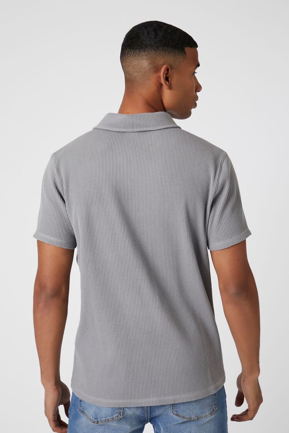 HARBOR GREY Ribbed Slim-Fit Pocket Polo Shirt, image 3
