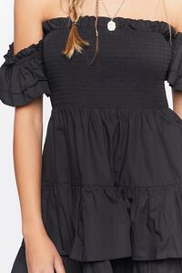 BLACK Ruffled Off-the-Shoulder Mini Dress, image 5