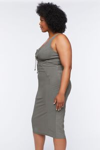 GREY Plus Size Lace-Up Bodycon Midi Dress, image 2