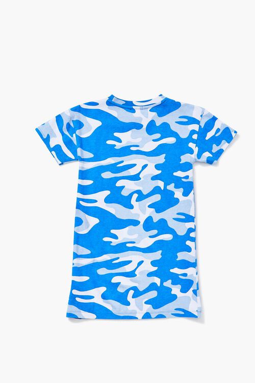 BLUE/MULTI Girls Camo Print T-Shirt Dress (Kids), image 2