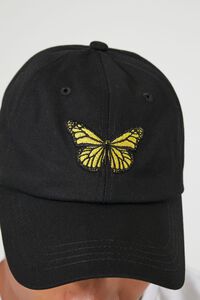 BLACK/YELLOW Butterfly Embroidered Graphic Dad Cap, image 3