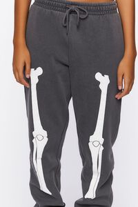 CHARCOAL/WHITE Skeleton Graphic Joggers, image 6