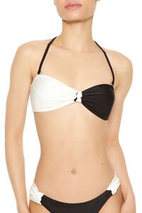 BLACK/WHITE Colorblock Bandeau Bikini Top, image 4
