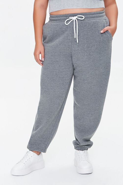 CHARCOAL Plus Size French Terry Joggers, image 2