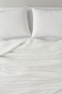 WHITE Textured Full & Queen-Sized Bedding Set, image 2