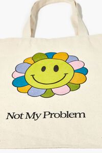 NATURAL/MULTI Not My Problem Graphic Tote Bag, image 2