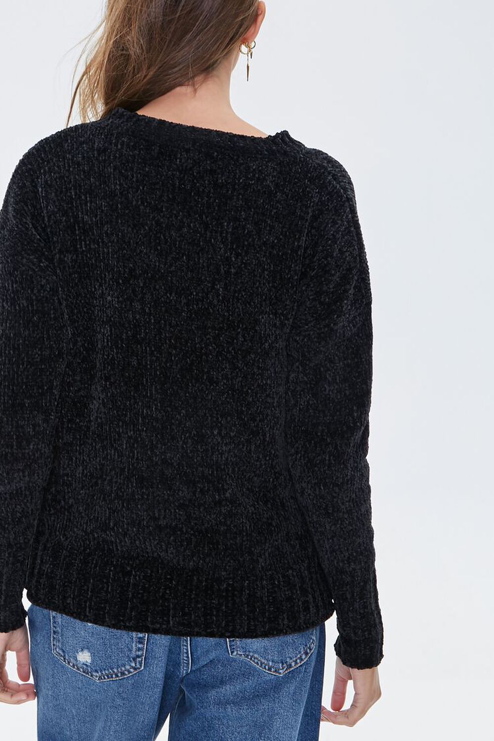 BLACK Chenille Drop-Sleeve Sweater, image 3