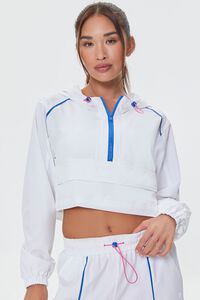 WHITE Active Cropped Anorak, image 1