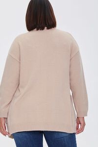TAUPE Plus Size Cardigan Sweater, image 3