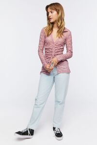 DAWN PINK Sheer Floral Lace Shirt, image 4