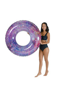 PINK/MULTI Glitter Galaxy Swim Tube Pool Float, image 3
