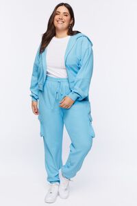 BLUE Plus Size French Terry Zip-Up Hoodie, image 4