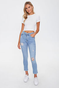 IVORY Cropped Cotton-Blend Tee, image 4