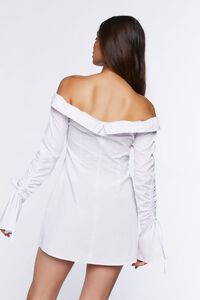 WHITE Poplin Off-the-Shoulder Mini Dress, image 3
