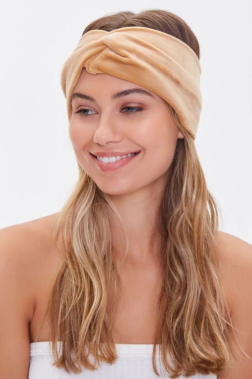 BROWN Twisted-Front Headwrap, image 1