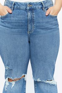 LIGHT DENIM Plus Size Recycled Cotton Distressed Mid-Rise Jeans, image 4