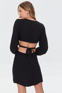 BLACK Cutout Plunging Mini Dress, image 3