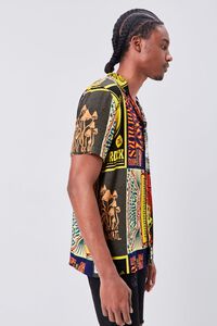 BLACK/MULTI Retro Rock Patchwork Fitted Shirt, image 2