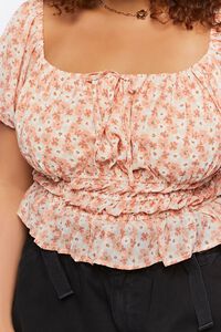 TIGERLILY/MULTI Plus Size Floral Puff-Sleeve Top, image 5