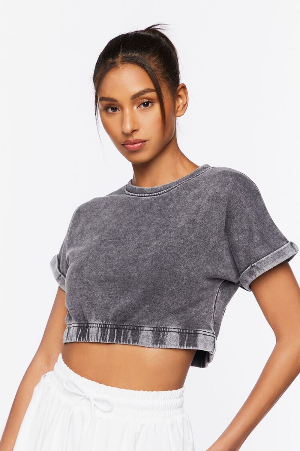 Active French Terry Cropped Tee, image 1