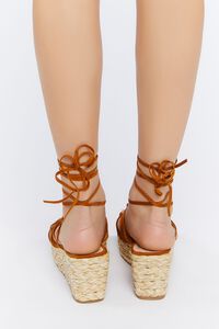 TAN Lace-Up Espadrille Wedges, image 3