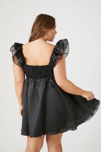 BLACK Plus Size Organza Mini Dress, image 4